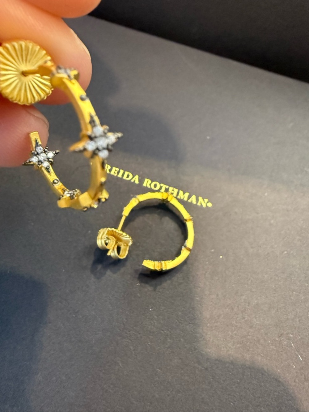 *NEW*Freida Rothman* CELESTIAL PERFECT HOOP EARRINGS - Picture 2 of 7